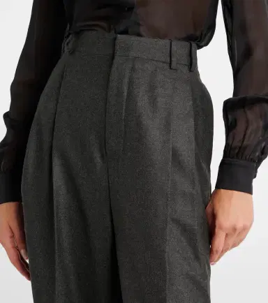 Saint Laurent Pleated cashmere wide-leg pants | Thumbnail 2 Saint Laurent Pleated cashmere wide-leg pants | Thumbnail 2