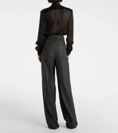 Saint Laurent Pleated cashmere wide-leg pants | Thumbnail 3 Saint Laurent Pleated cashmere wide-leg pants | Thumbnail 3