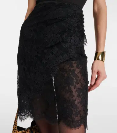 Saint Laurent Sheer cotton-blend lace wrap skirt | Thumbnail 3 Saint Laurent Sheer cotton-blend lace wrap skirt | Thumbnail 3