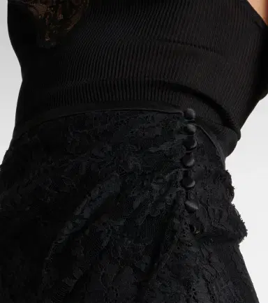 Saint Laurent Sheer cotton-blend lace wrap skirt | Thumbnail 5 Saint Laurent Sheer cotton-blend lace wrap skirt | Thumbnail 5