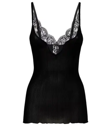 Saint Laurent Lace-trimmed silk tank top | Thumbnail 1 Saint Laurent Lace-trimmed silk tank top | Thumbnail 1