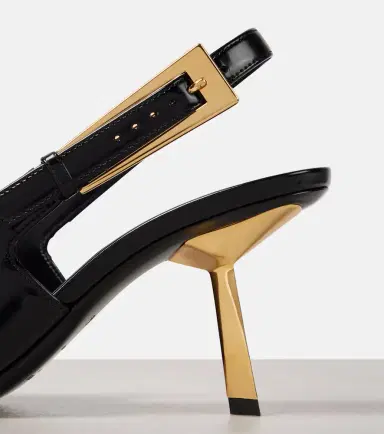 Saint Laurent Lee 75 polished leather slingback pumps | Thumbnail 2 Saint Laurent Lee 75 polished leather slingback pumps | Thumbnail 2