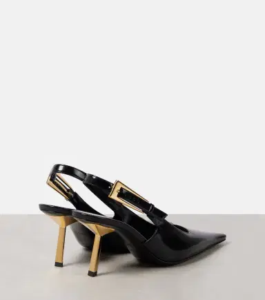 Saint Laurent Lee 75 polished leather slingback pumps | Thumbnail 3 Saint Laurent Lee 75 polished leather slingback pumps | Thumbnail 3