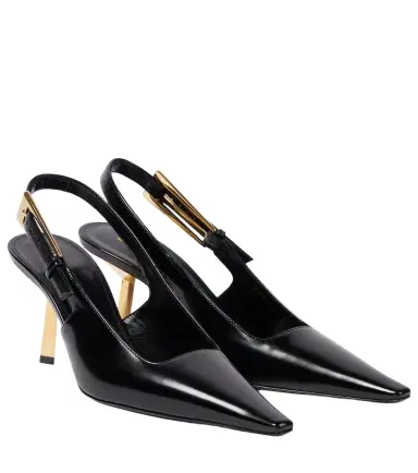Saint Laurent Lee 75 polished leather slingback pumps | Thumbnail 1 Saint Laurent Lee 75 polished leather slingback pumps | Thumbnail 1