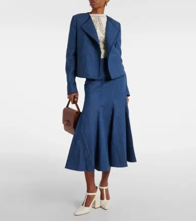 Gabriela Hearst Amy flared cotton and linen midi skirt | Thumbnail 2 Gabriela Hearst Amy flared cotton and linen midi skirt | Thumbnail 2