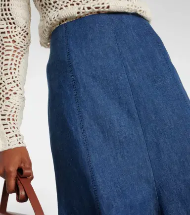 Gabriela Hearst Amy flared cotton and linen midi skirt | Thumbnail 3 Gabriela Hearst Amy flared cotton and linen midi skirt | Thumbnail 3