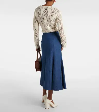 Gabriela Hearst Amy flared cotton and linen midi skirt | Thumbnail 5 Gabriela Hearst Amy flared cotton and linen midi skirt | Thumbnail 5