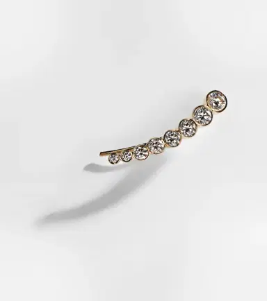 Sophie Bille Brahe Croissant De Lune 18kt gold single earring with diamonds | Thumbnail 2 Sophie Bille Brahe Croissant De Lune 18kt gold single earring with diamonds | Thumbnail 2