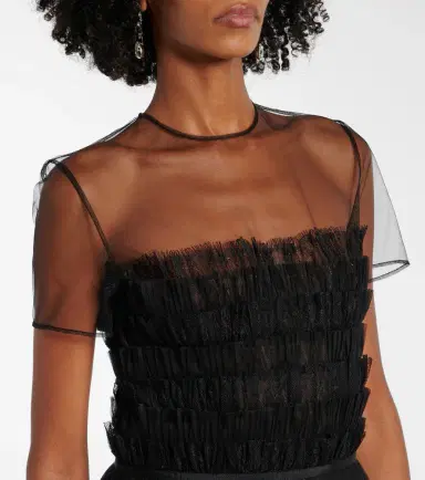 Costarellos Hayla tulle and chantilly lace minidress | Thumbnail 5 Costarellos Hayla tulle and chantilly lace minidress | Thumbnail 5