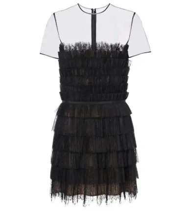 Costarellos Hayla tulle and chantilly lace minidress | Thumbnail 1 Costarellos Hayla tulle and chantilly lace minidress | Thumbnail 1