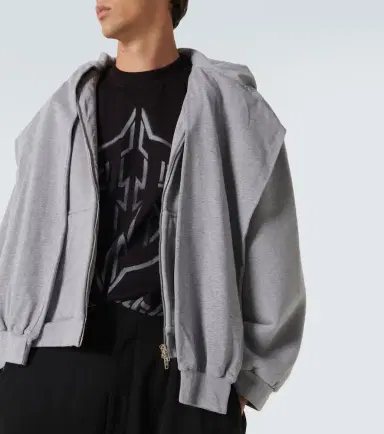 Balenciaga Incognito deconstructed cotton jersey hoodie | Thumbnail 3 Balenciaga Incognito deconstructed cotton jersey hoodie | Thumbnail 3