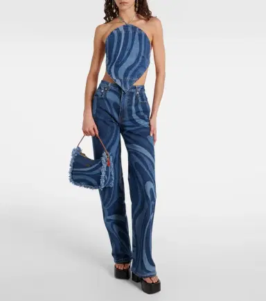 Pucci Marmo fringed denim shoulder bag | Thumbnail 5 Pucci Marmo fringed denim shoulder bag | Thumbnail 5