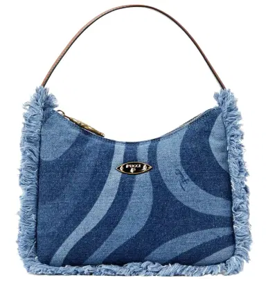 Pucci Marmo fringed denim shoulder bag | Thumbnail 1 Pucci Marmo fringed denim shoulder bag | Thumbnail 1