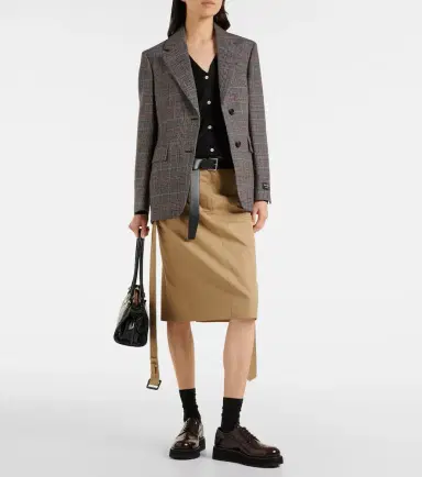 Prada Belted cotton twill pencil skirt | Thumbnail 2 Prada Belted cotton twill pencil skirt | Thumbnail 2