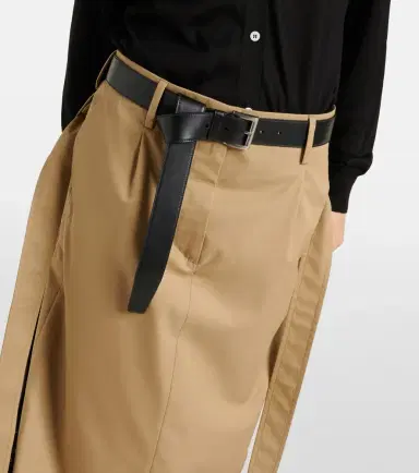 Prada Belted cotton twill pencil skirt | Thumbnail 5 Prada Belted cotton twill pencil skirt | Thumbnail 5