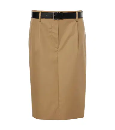 Prada Belted cotton twill pencil skirt | Thumbnail 1 Prada Belted cotton twill pencil skirt | Thumbnail 1