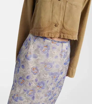 Prada Floral sheer chiffon pencil skirt | Thumbnail 3 Prada Floral sheer chiffon pencil skirt | Thumbnail 3