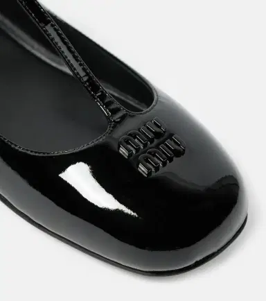 Miu Miu Logo patent leather ballet flats | Thumbnail 3 Miu Miu Logo patent leather ballet flats | Thumbnail 3