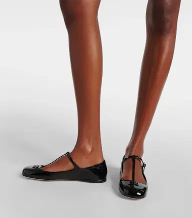 Miu Miu Logo patent leather ballet flats | Thumbnail 6 Miu Miu Logo patent leather ballet flats | Thumbnail 6