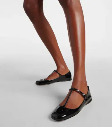 Miu Miu Logo patent leather ballet flats | Thumbnail 7 Miu Miu Logo patent leather ballet flats | Thumbnail 7