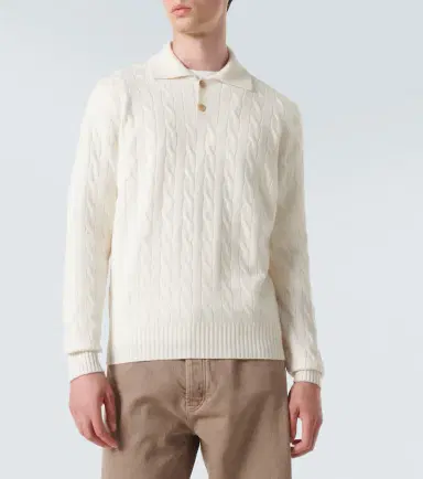 Brunello Cucinelli Cable-knit cashmere polo sweater | Thumbnail 4 Brunello Cucinelli Cable-knit cashmere polo sweater | Thumbnail 4