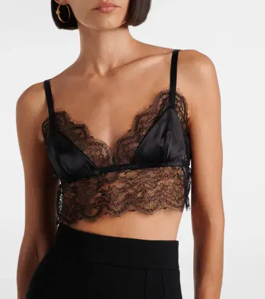 Dolce & Gabbana ace-trimmed satin bralette | Thumbnail 3 Dolce & Gabbana ace-trimmed satin bralette | Thumbnail 3