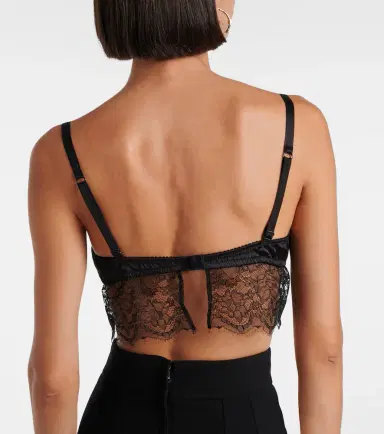 Dolce & Gabbana ace-trimmed satin bralette | Thumbnail 5 Dolce & Gabbana ace-trimmed satin bralette | Thumbnail 5