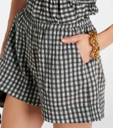 Ganni Checked seersucker shorts | Thumbnail 4 Ganni Checked seersucker shorts | Thumbnail 4