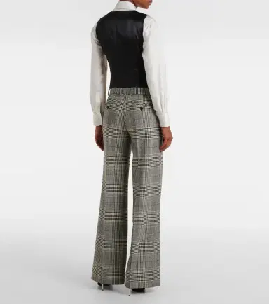 Dolce & Gabbana Prince of Wales check wool and cashmere flared pants | Thumbnail 2 Dolce & Gabbana Prince of Wales check wool and cashmere flared pants | Thumbnail 2