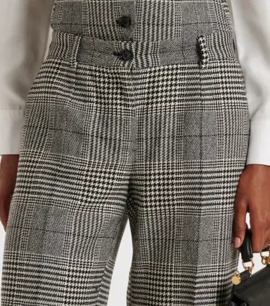 Dolce & Gabbana Prince of Wales check wool and cashmere flared pants | Thumbnail 3 Dolce & Gabbana Prince of Wales check wool and cashmere flared pants | Thumbnail 3