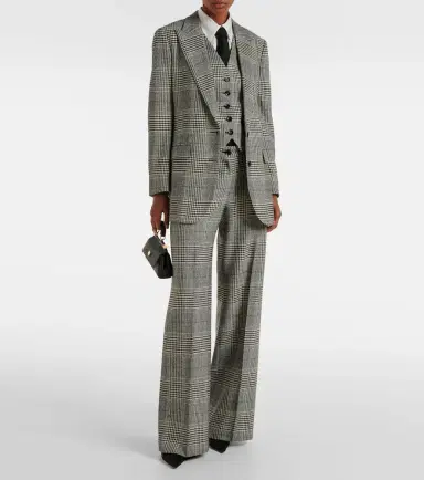 Dolce & Gabbana Prince of Wales check wool and cashmere flared pants | Thumbnail 6 Dolce & Gabbana Prince of Wales check wool and cashmere flared pants | Thumbnail 6