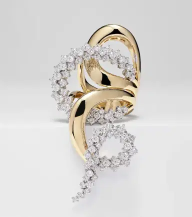 YEPREM Golden Strada 18kt gold and white gold ring with diamonds | Thumbnail 3 YEPREM Golden Strada 18kt gold and white gold ring with diamonds | Thumbnail 3