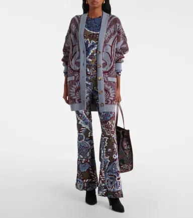 Etro Floral velvet jacquard flared pants | Thumbnail 2 Etro Floral velvet jacquard flared pants | Thumbnail 2