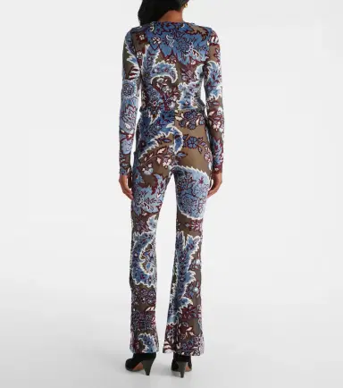 Etro Floral velvet jacquard flared pants | Thumbnail 3 Etro Floral velvet jacquard flared pants | Thumbnail 3