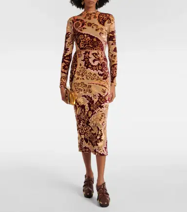 Etro Paisley jacquard velvet midi skirt | Thumbnail 3 Etro Paisley jacquard velvet midi skirt | Thumbnail 3