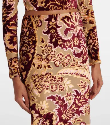 Etro Paisley jacquard velvet midi skirt | Thumbnail 4 Etro Paisley jacquard velvet midi skirt | Thumbnail 4