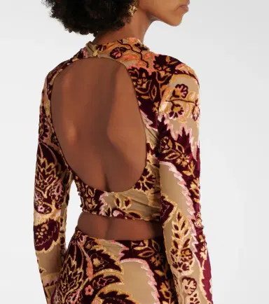 Etro Paisley tulle and velvet jacquard crop top | Thumbnail 2 Etro Paisley tulle and velvet jacquard crop top | Thumbnail 2