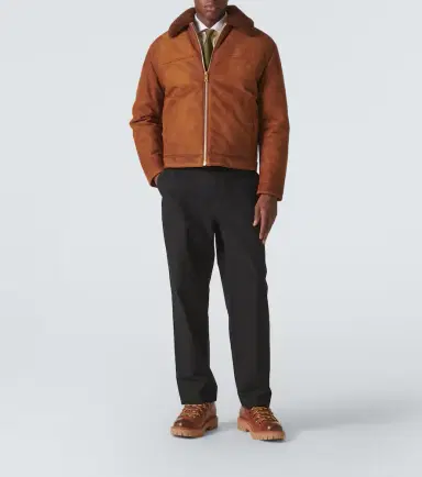 Prada Shearling-trimmed suede jacket | Thumbnail 4 Prada Shearling-trimmed suede jacket | Thumbnail 4