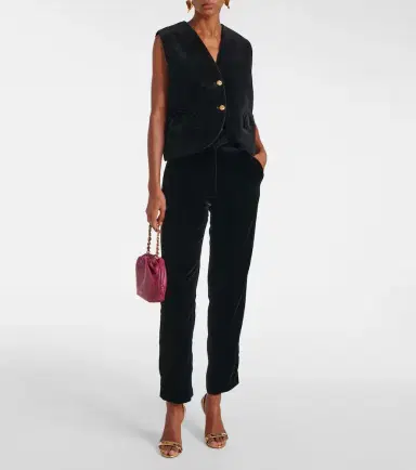 Blaze Milano Blazé Milano Afterglow high-rise velvet slim pants | Thumbnail 3 Blaze Milano Blazé Milano Afterglow high-rise velvet slim pants | Thumbnail 3