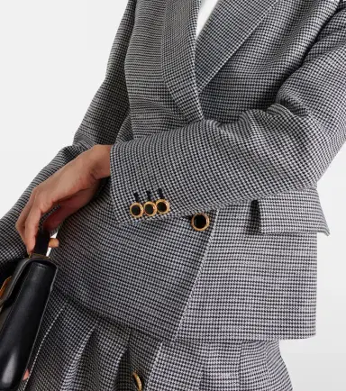 Alessandra Rich Houndstooth wool-blend jacket | Thumbnail 3 Alessandra Rich Houndstooth wool-blend jacket | Thumbnail 3