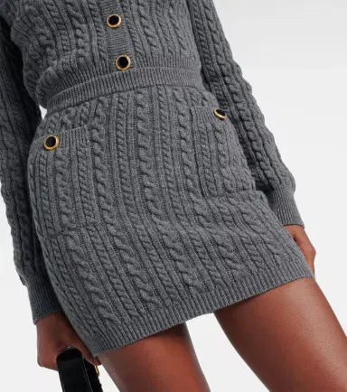 Alessandra Rich Cable-knit wool miniskirt | Thumbnail 3 Alessandra Rich Cable-knit wool miniskirt | Thumbnail 3