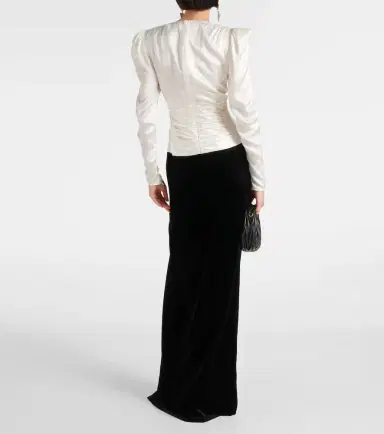 Alessandra Rich Bow-detail satin and velvet maxi dress | Thumbnail 3 Alessandra Rich Bow-detail satin and velvet maxi dress | Thumbnail 3