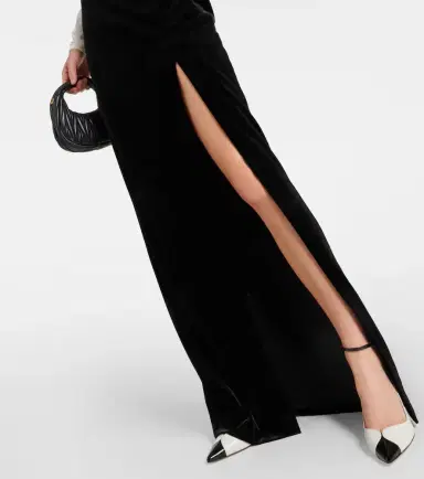Alessandra Rich Bow-detail satin and velvet maxi dress | Thumbnail 4 Alessandra Rich Bow-detail satin and velvet maxi dress | Thumbnail 4