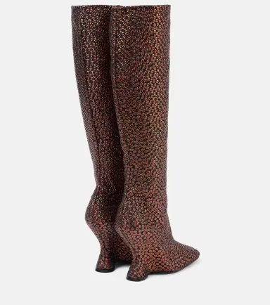 Dries Van Noten 105 glitter wedge knee-high boots | Thumbnail 4 Dries Van Noten 105 glitter wedge knee-high boots | Thumbnail 4