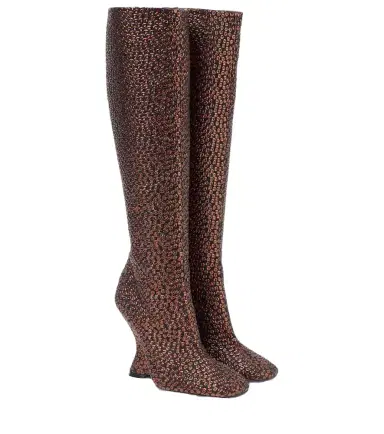 Dries Van Noten 105 glitter wedge knee-high boots | Thumbnail 1 Dries Van Noten 105 glitter wedge knee-high boots | Thumbnail 1