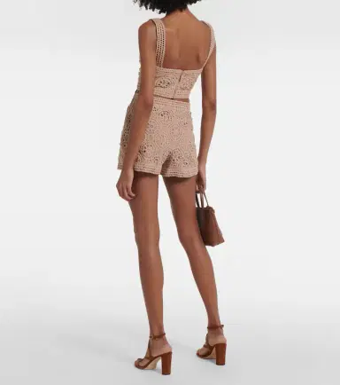 Elie Saab Macramé cotton-blend shorts | Thumbnail 3 Elie Saab Macramé cotton-blend shorts | Thumbnail 3