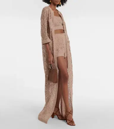 Elie Saab Macramé cotton-blend shorts | Thumbnail 4 Elie Saab Macramé cotton-blend shorts | Thumbnail 4