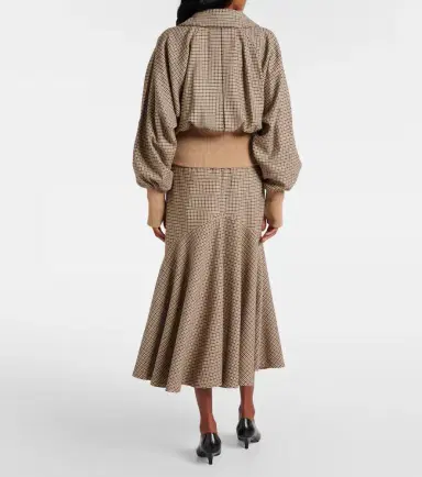 Patou Houndstooth wool-blend flannel bomber jacket | Thumbnail 5 Patou Houndstooth wool-blend flannel bomber jacket | Thumbnail 5