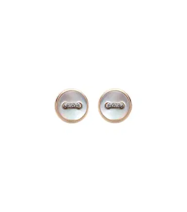 Pomellato Pom Pom Dot 18kt rose gold earrings with mother of pearl and diamonds | Thumbnail 1 Pomellato Pom Pom Dot 18kt rose gold earrings with mother of pearl and diamonds | Thumbnail 1