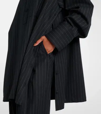 Plan C Pinstripe wool-blend shirt | Thumbnail 3 Plan C Pinstripe wool-blend shirt | Thumbnail 3